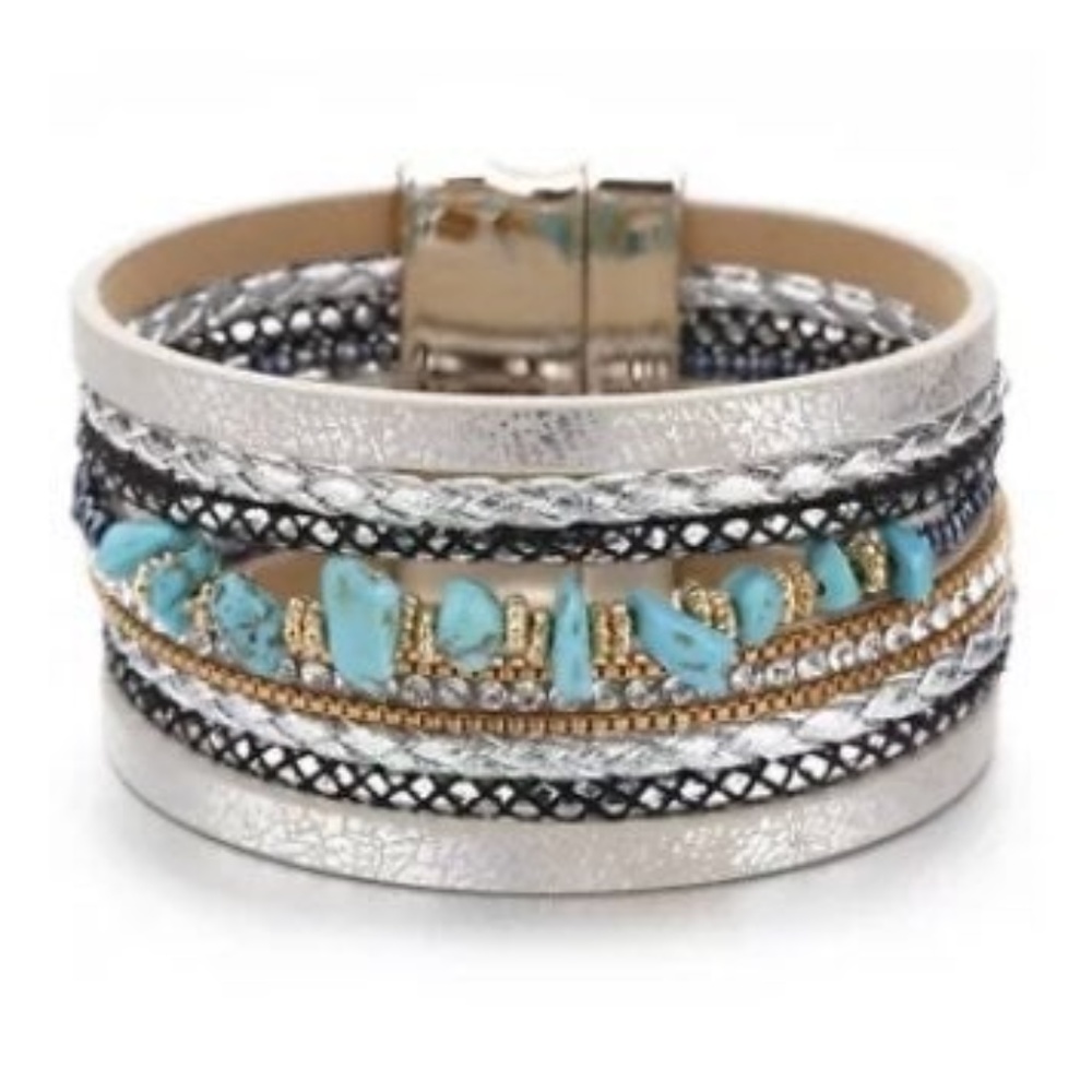 NWT Turquoise Leather Wrap bracelet